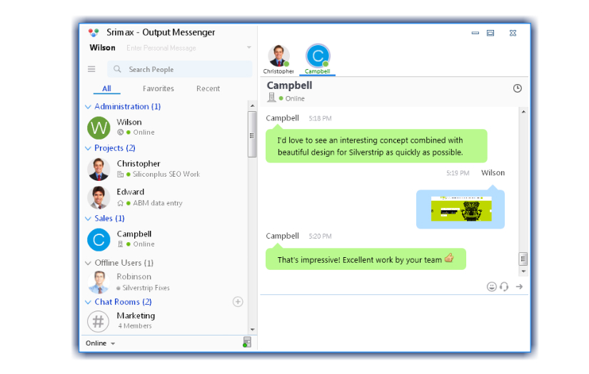 Output Messenger screenshot 1